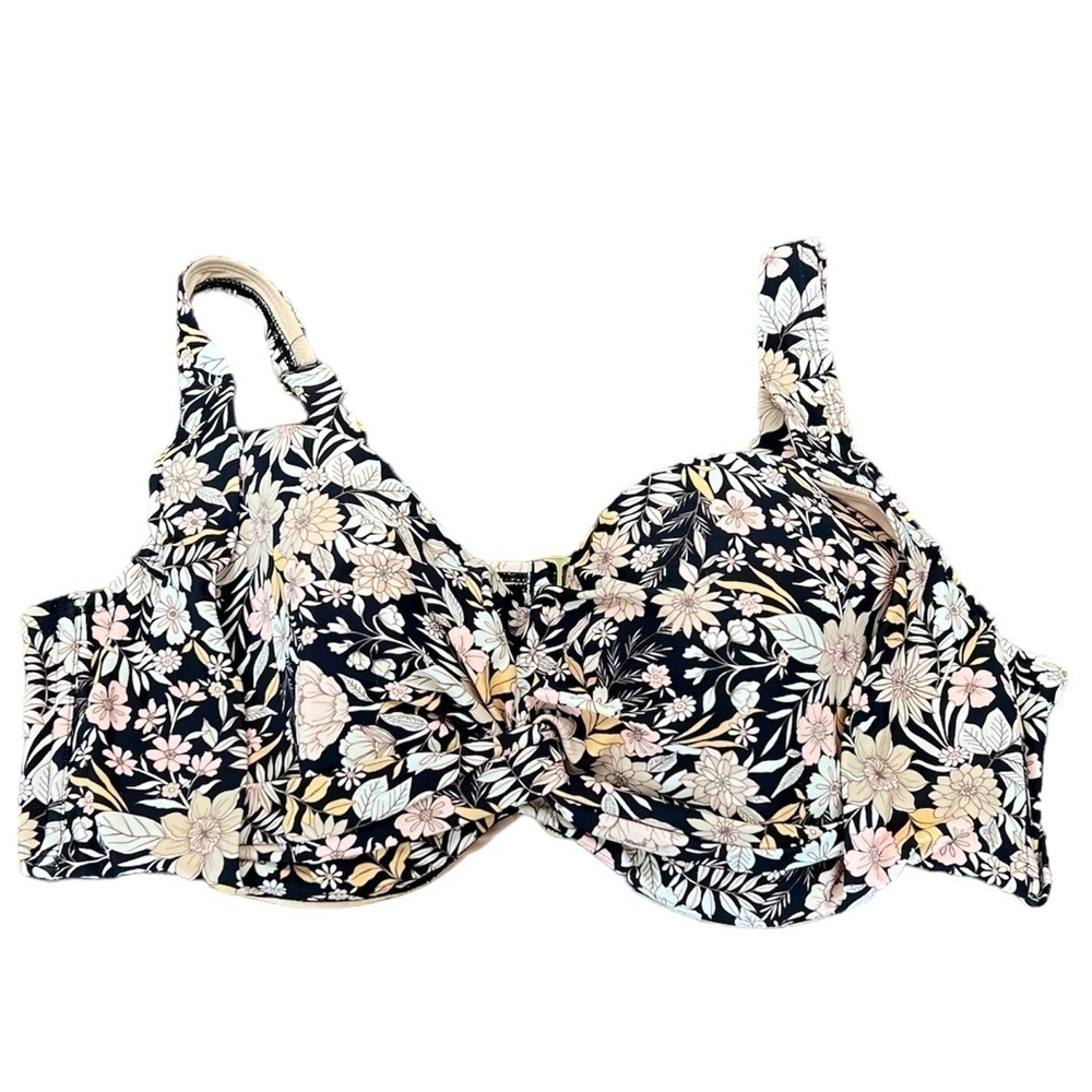 Kona Sol Floral Swimsuit Bra Bikini Top Size 24W